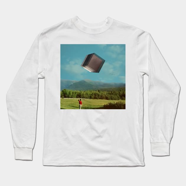 Coming Apart - Surreal/Collage Ar Long Sleeve T-Shirt by DIGOUTTHESKY